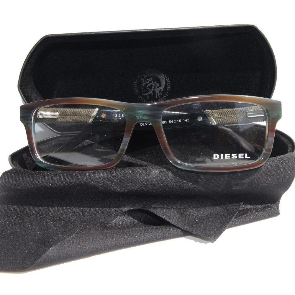 NEW DIESEL DL5126 095 54-16-145 GREEN BLACK JEANS UNISEX EYEGLASSES